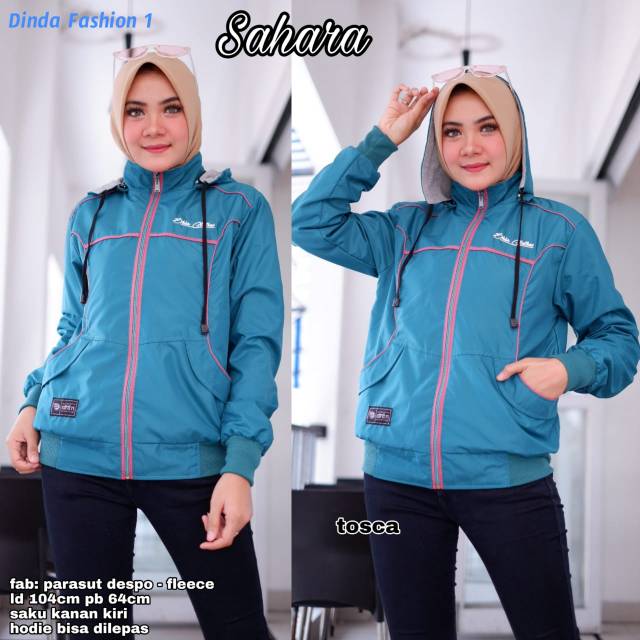 SAHARA JAKET WANITA KEKINIAN SAHARA HOODIE BISA DI LEPAS TEBAL ADEM HIGHT QUALITY