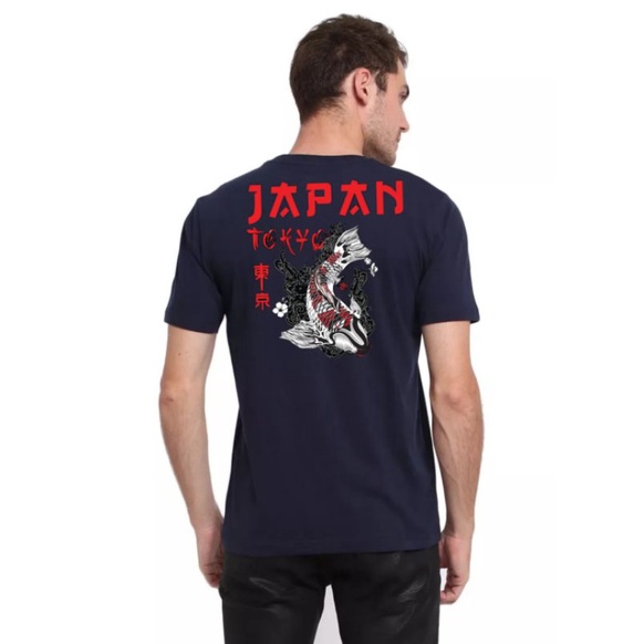Kaos Distro Japan Tokyo Fish || Baju Kaos Ikan Hias Koi Tokyo Japan