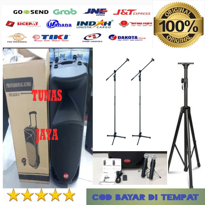 Speaker baretone BT3H1515BWR 15inch MULTICHANNEL free 2 bh stand mic 1 bh stand speaker