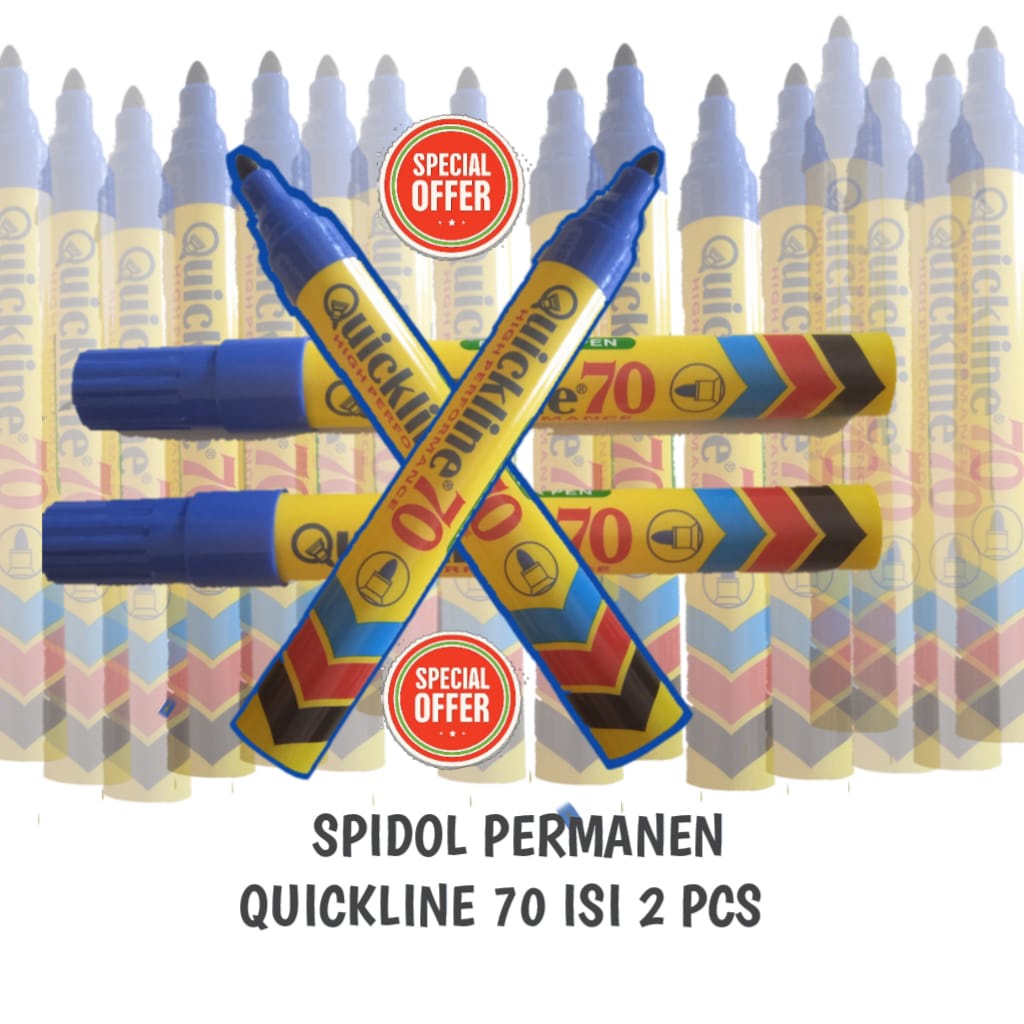 MR DOLLAR P-3  SPIDOL PERMANEN BIRU MARKER STATIONERY  Quickline 70 Marker Pen