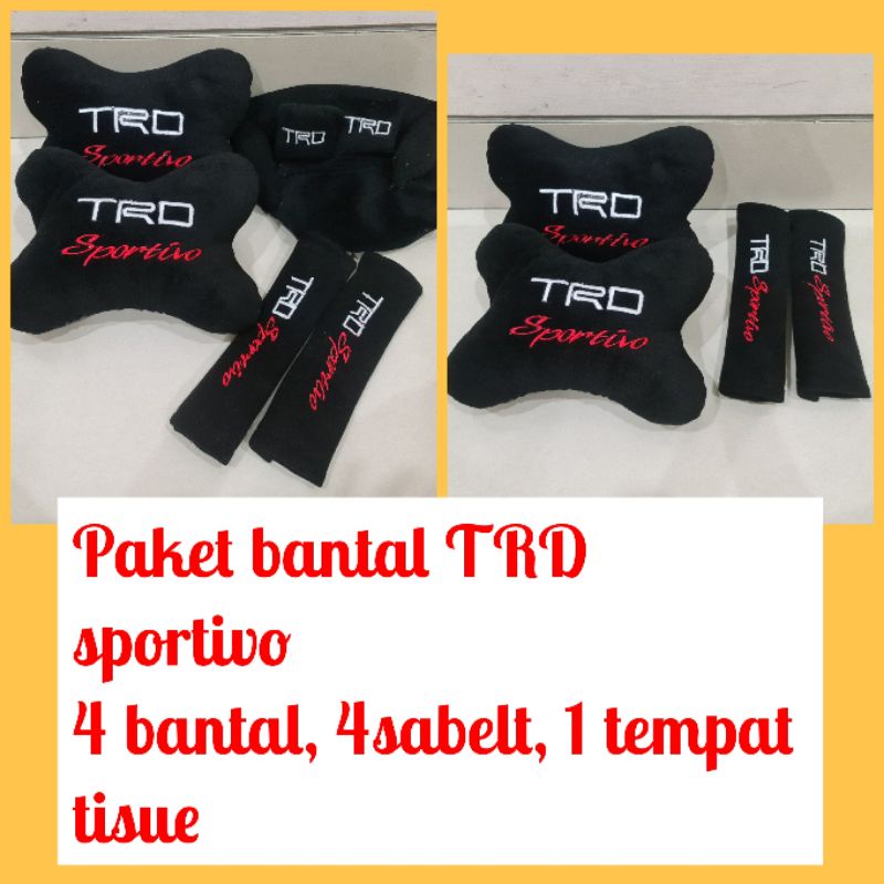 paket hemat bantal leher mobil tulang tempat tisue set 9 pcs MOTIF banyak merah hitam biru abu pink