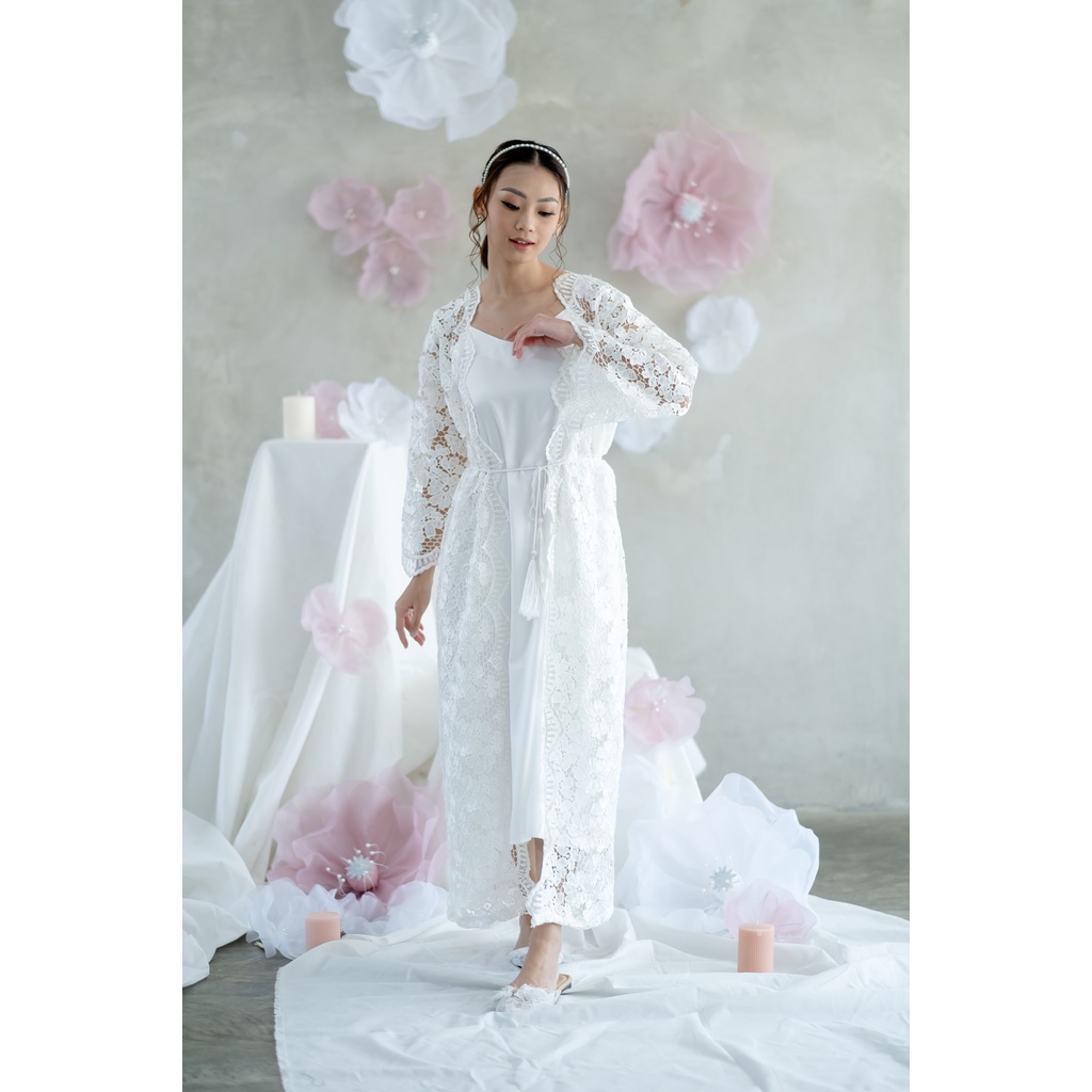 Prada Robe- FAE Collection-Kimono Pengantin Wedding Robe Bride Robe Premium Lace Prada