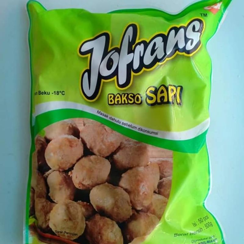 

Jofrans bakso sapi isi 50s 500gr