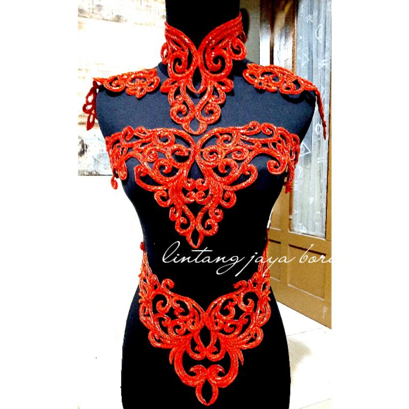 renda bordir payet aplikasi kebaya | KEBAYA DA3 FULL PAYET SULAM