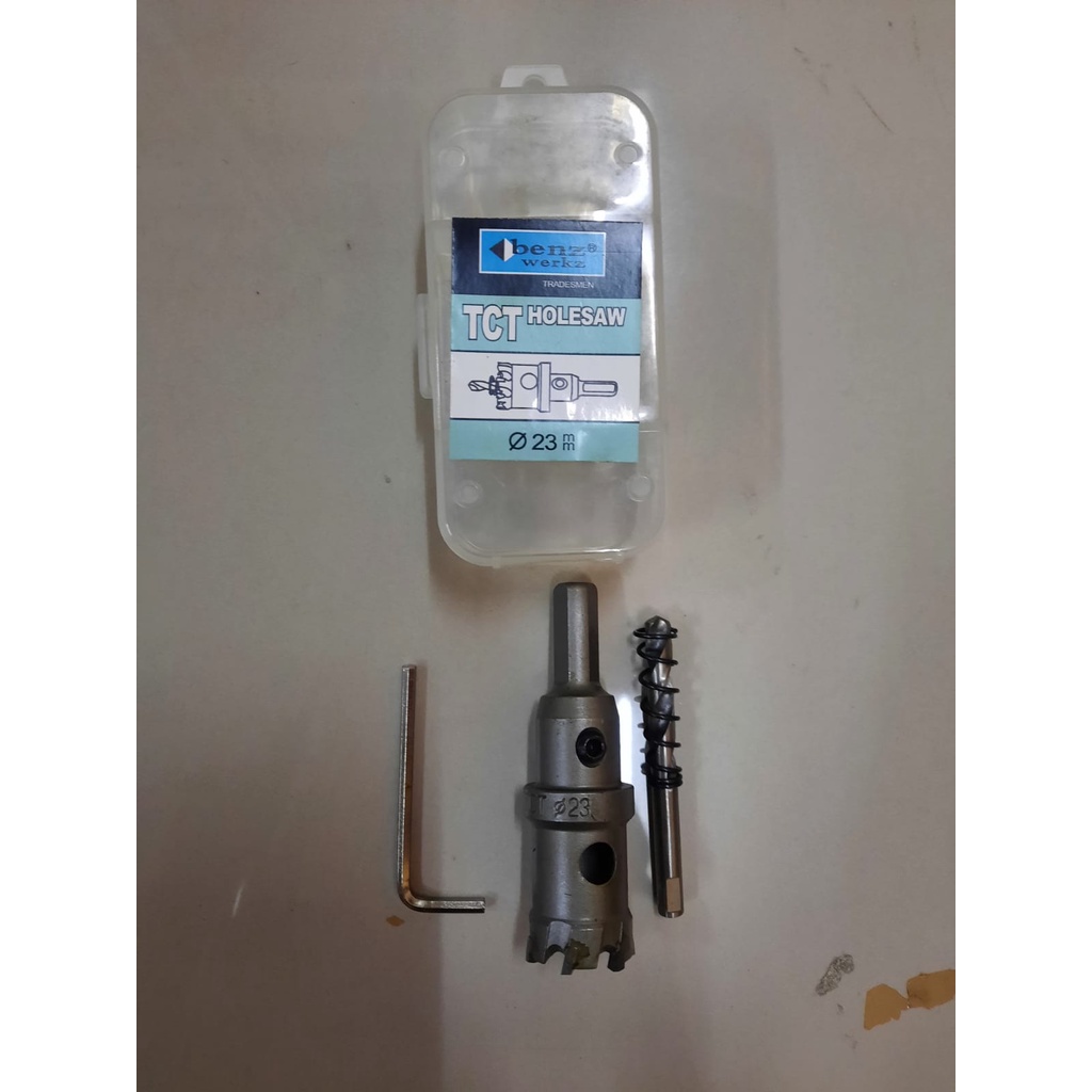 Hole Saw TCT BENZ WERKZ HoleSaw Carbide TCT untuk Stailess baja Pembolong Besi - 23mm