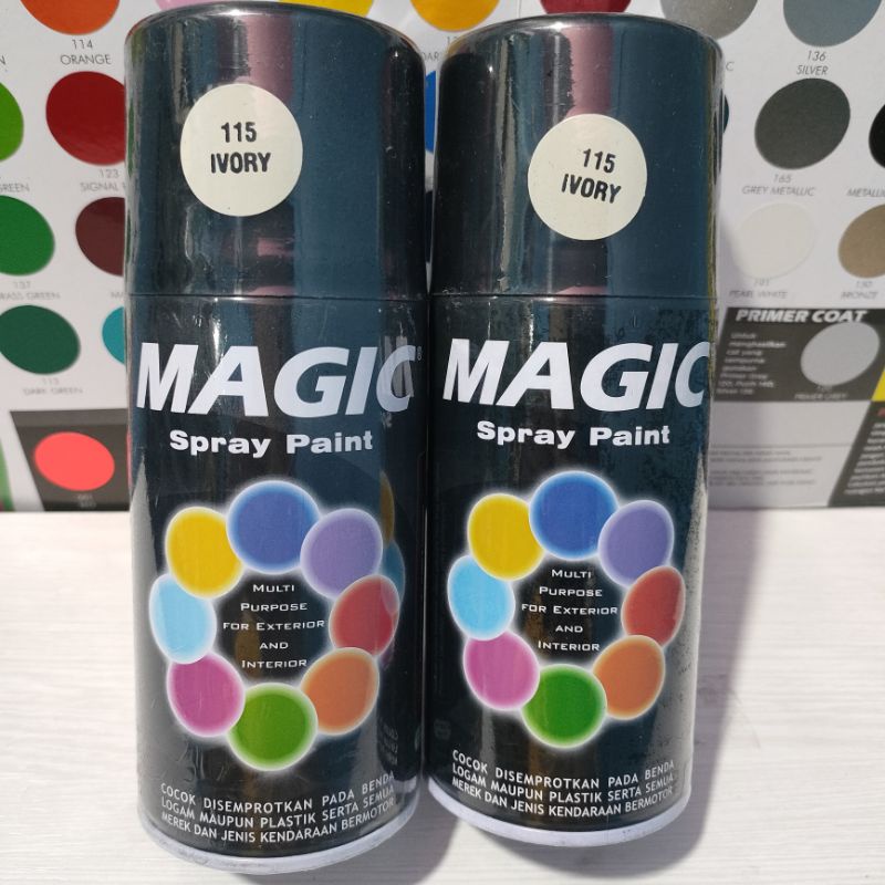 Magic Spray Paint Pilox Pilok Magic Ivory Putih Gading 115 300cc Cat Semprot Serbaguna Magic Ukuran Besar 300 cc