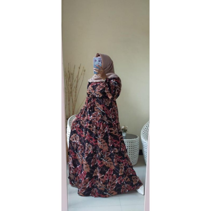 Gamis Rayon motif janda bolong