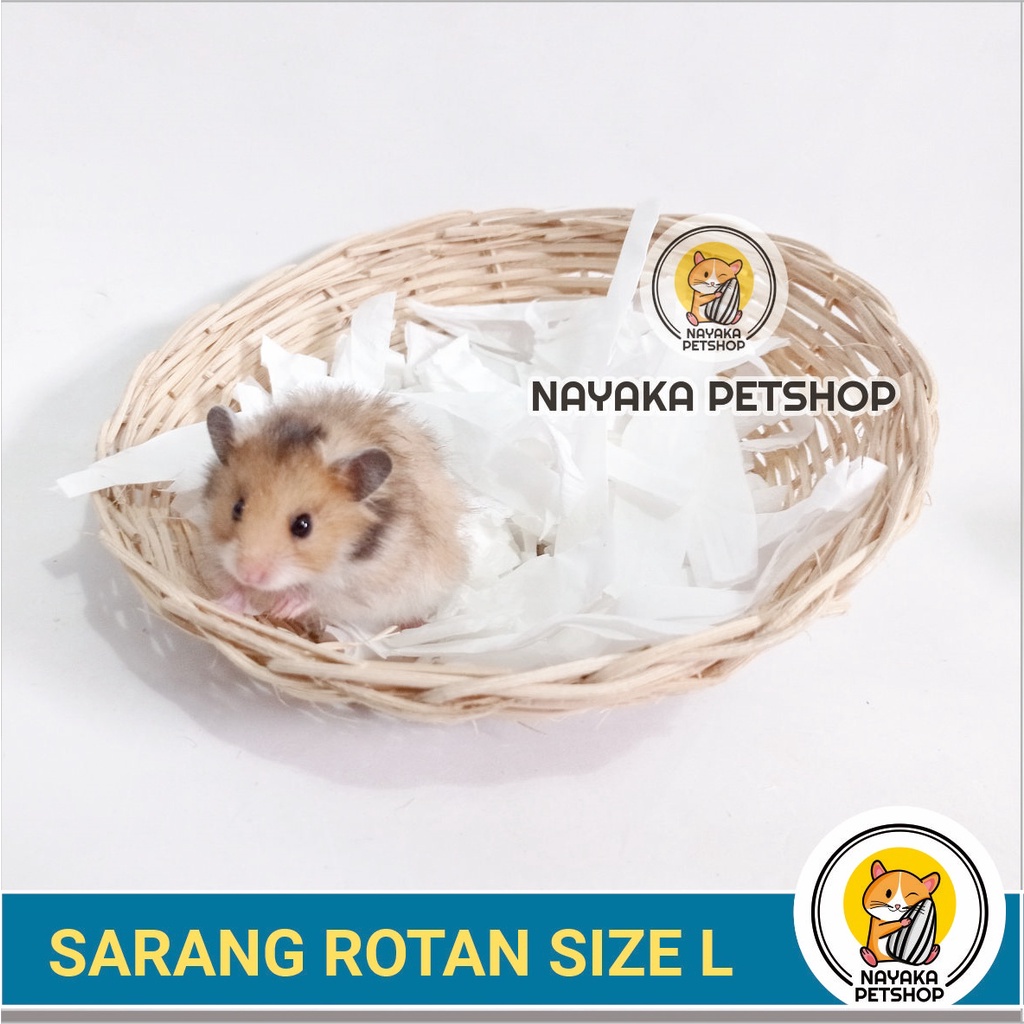 Size L Ranjang Kasur Hamster Anyaman Rotan Tempat Tidur Tupai Mini Bed