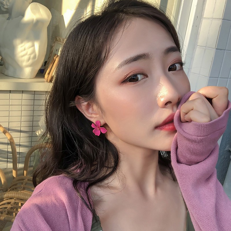 1 Anting Tusuk Motif Bunga Aksesoris Fashion Anting Wanita-2