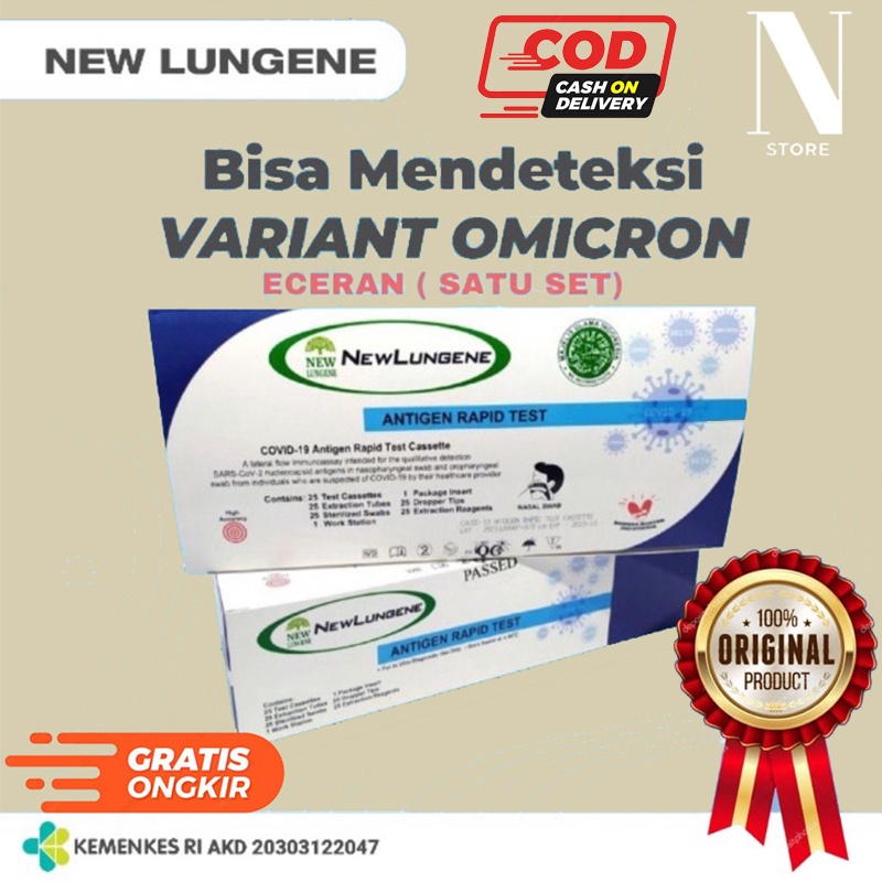 [BISA COD] New Lungene Antigen Swap Biru Termurah Eceran 1 pcs bisa detect Omicron dan Delta Origina
