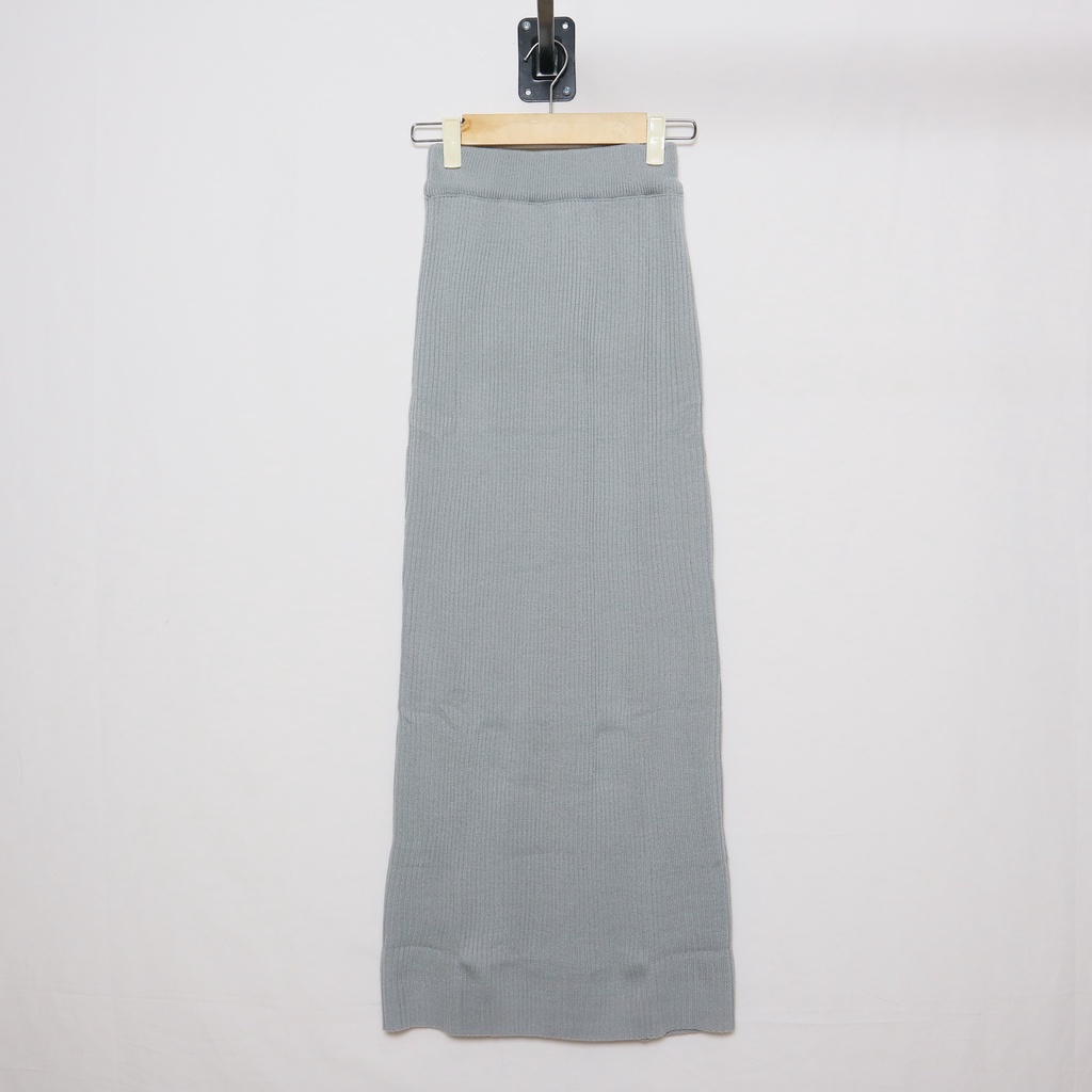 Rok Rajut ABG & JUMBO Rok Span Rajut Wanita / ROK Panjang PREMIUM / Rok Knit Rajut / Rok Tebal / Rok oversize-ABU MUDA