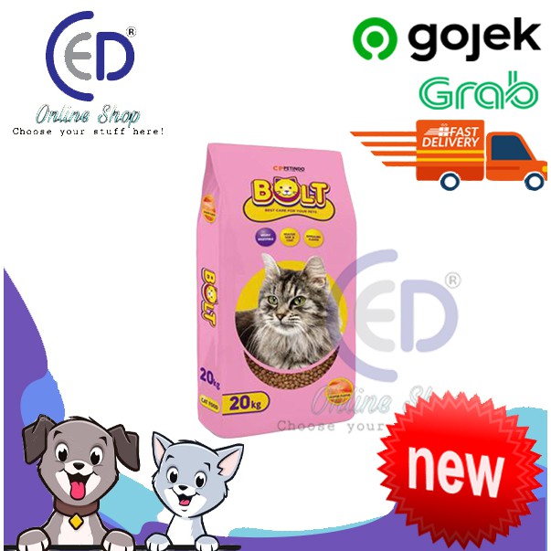 MAKANAN KUCING BOLT SALMON 20KG ( KHUSUS GOSEND &amp; GRAB )