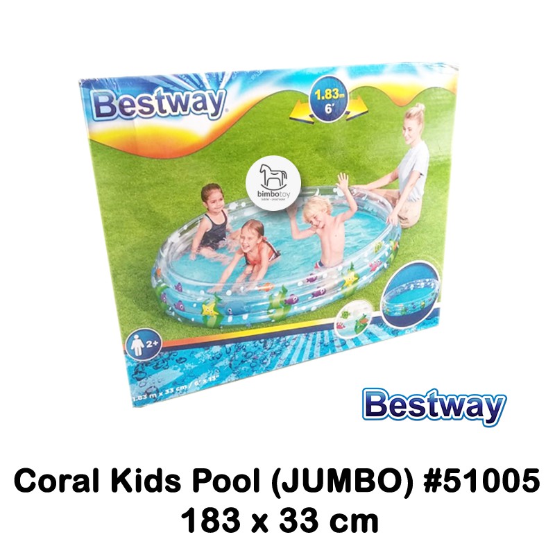 Bimbozone - Swimming Pool Kolam renang Mandi Bola Anak Rubber Pool - Bestway Coral Kids Pool 51005