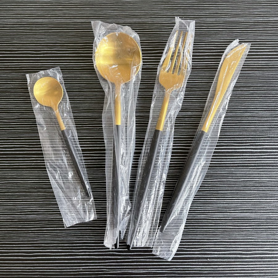 ROXY Cutlery Set Perlengkapan Makan Sendok Garpu Pisau Portuguese C29 - Black Gold