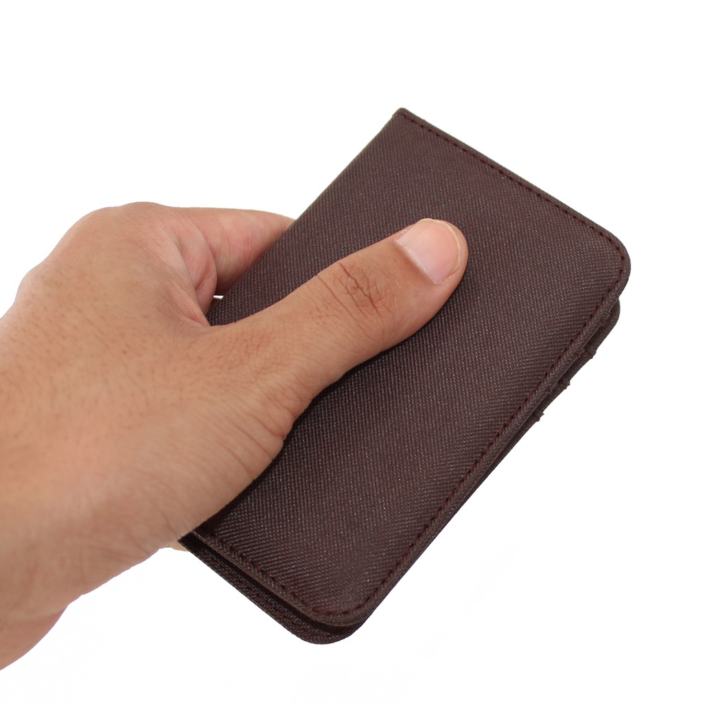 Dompet Kartu Pria Wanita card holder model slim slot vertical coklat EMDK50