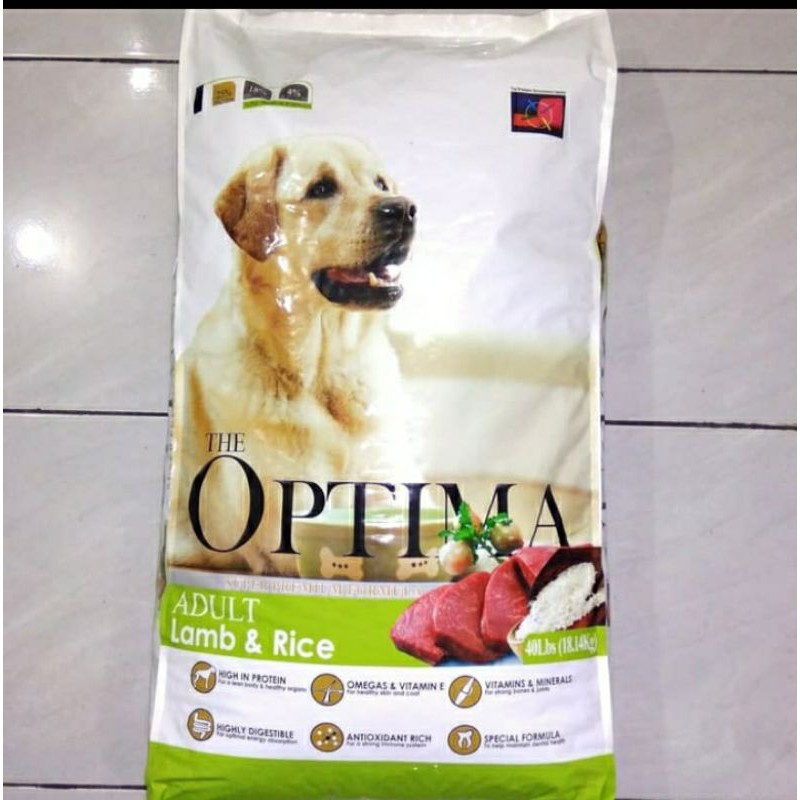 Makanan Anjing Optima Lamb &amp; rice 18,14kg khusus gojeg grab