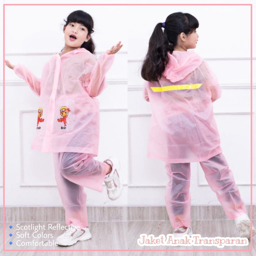 Jaket Celana Anak Transparan Jas Hujan Anak