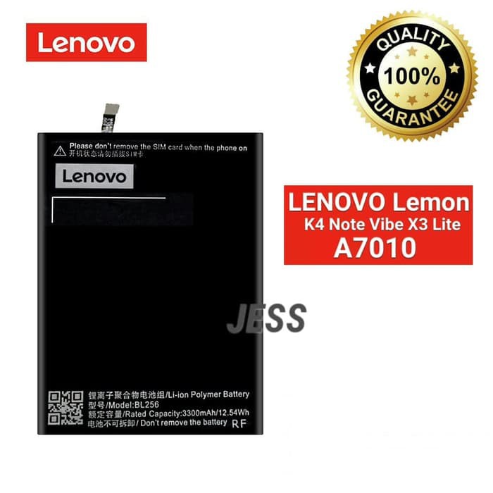 Baterai Battery Original LENOVO BL256 Vibe K4 NOTE , A7010 , X3 Lite