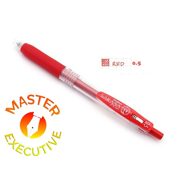 [Buah] Zebra Sarasa Clip JAPAN Red 0.5 Gel Ink Rollerball / Pulpen Jel Merah