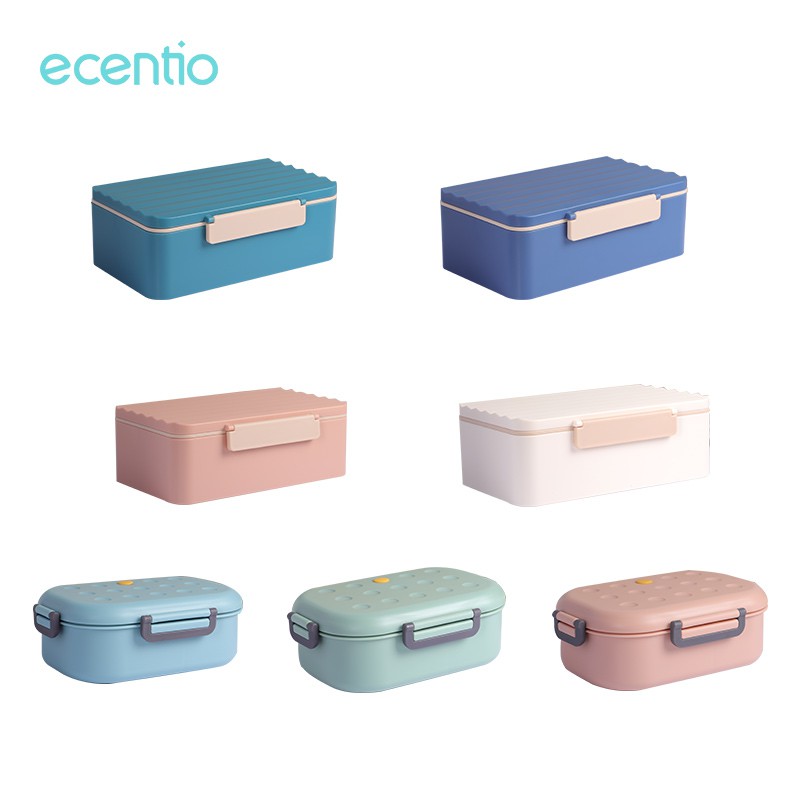 

Ecentio Ins 1000ml Lunch Box /Kotak Bekal /Kotak Tempat Makan /Square Round Bento Box