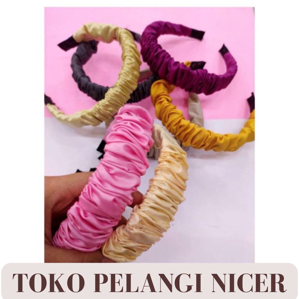 Headband Bando Wanita Bando scrunchie Bandana Wanita Style Korea- Bendo Kain Kedut