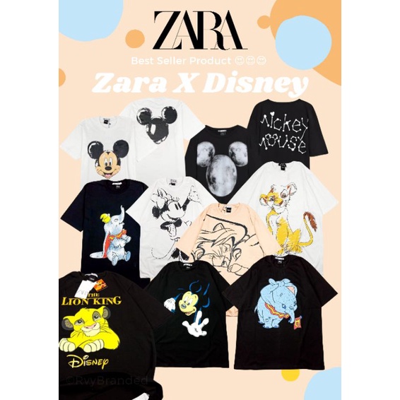 T-Shirt Zara / Berskha / Pull&Bear / T-Shirt Zara Disney Full Tag Label