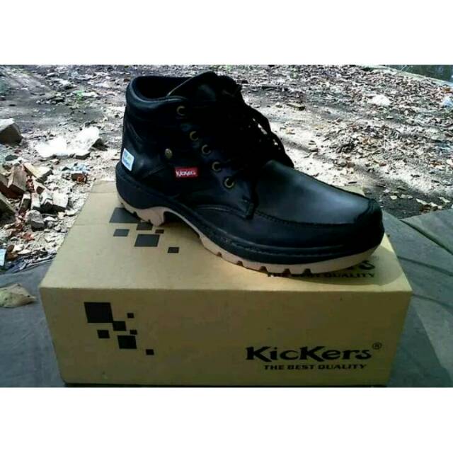 SEPATU SAFETY BOOTS KICKERS PRIA KULIT SAPI ASLI # BUT SEPTY KERJA # BUTS SEPTI PROYEK