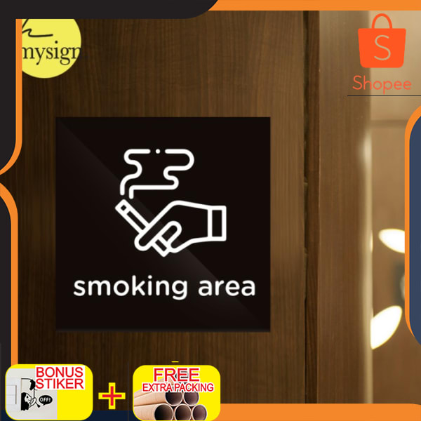 

Sign Akrilik Smoking Area Printed | Papan Penanda | Stiker Akrilik Elegan