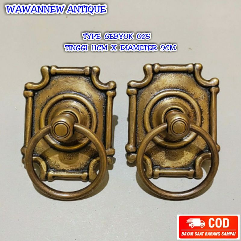 Handle Pintu / Tarikan Pintu Rumah Gebyok Kuningan Antik Murah 025