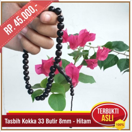 Tasbih Kokka 33 Butir 8mm Hitam - Tasbih Kaukah - Tasbih Kesehatan - Tasbih Kayu