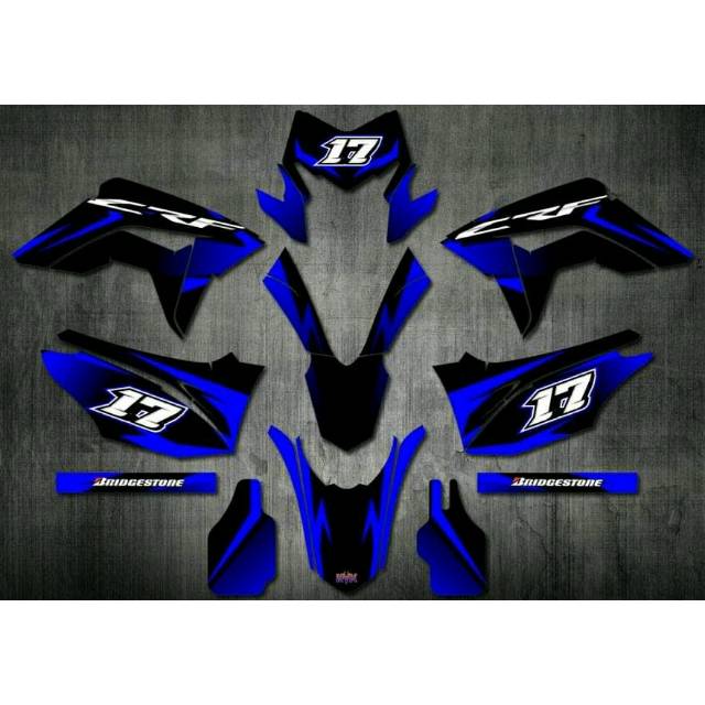 Decal crf 150L hitam-biru