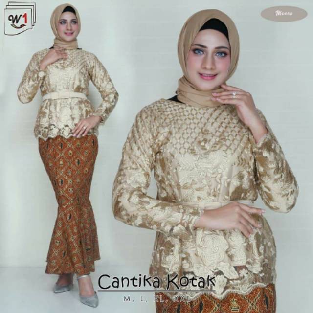 Kembali hadir / kebaya cantika kotak - kebaya modern terbaru - set kebaya tulle bordir import