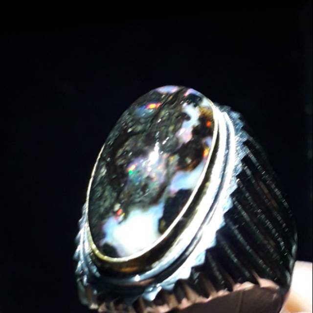 Cincin BlackOpal Sempur Boulder