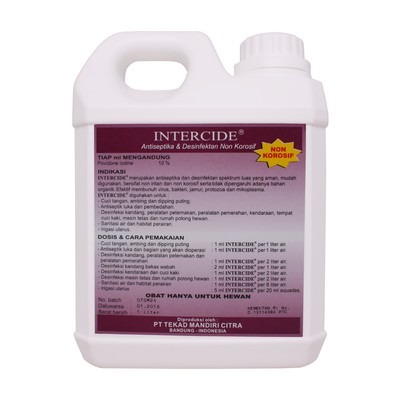 INTERCIDE 1 liter Disinfektan & Antiseptika Iodine Non Korosif