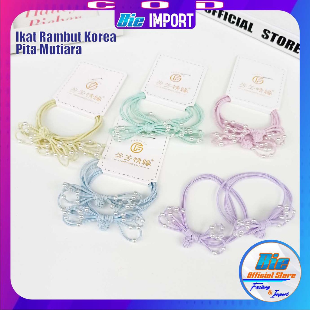 Ikat Rambut Korea Pastel Mutiara Simpul Impor Best Seller