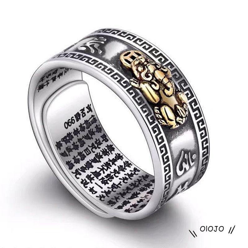 Cincin Model Terbuka Desain Ukiran Hati Gaya Retro Untuk Pria ol2