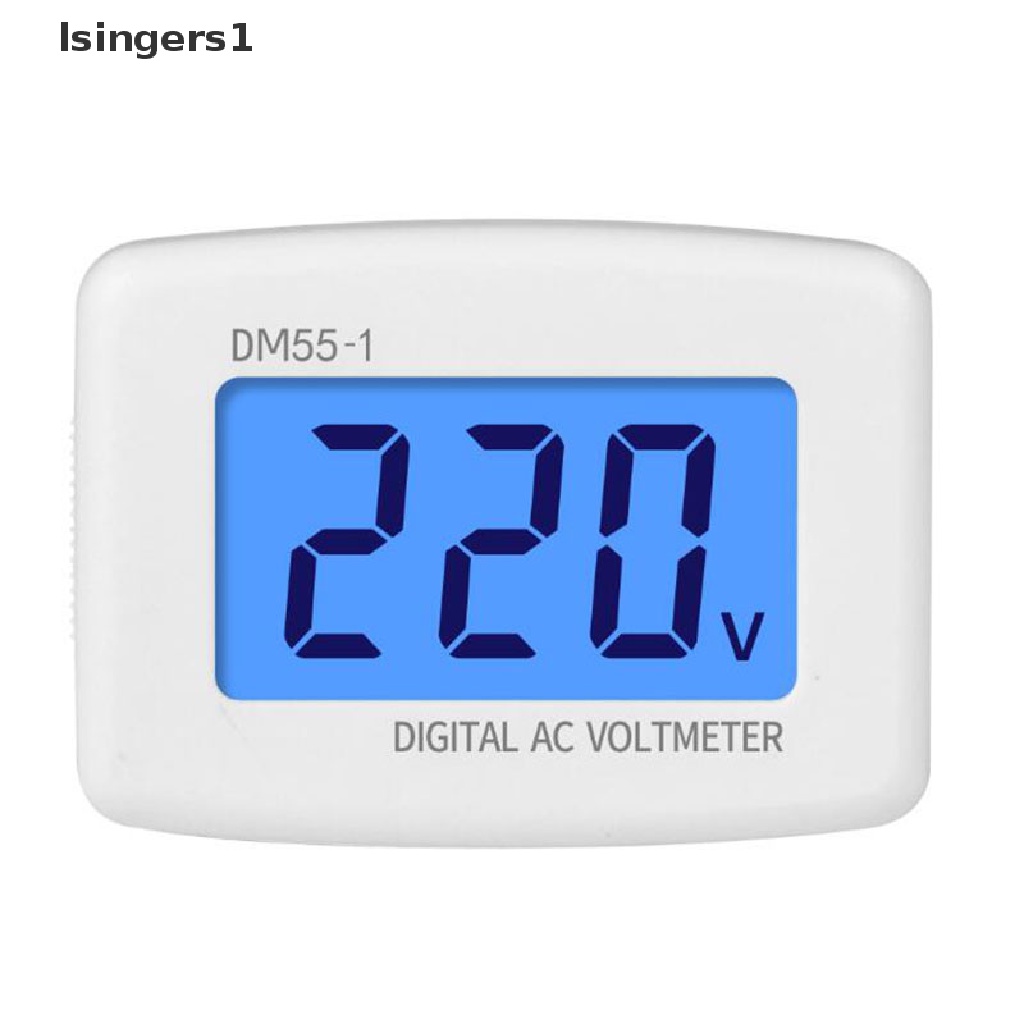 (lsingers1) Voltmeter Digital AC 80-300V Plug EU US DM55-1 Dengan Layar LCD