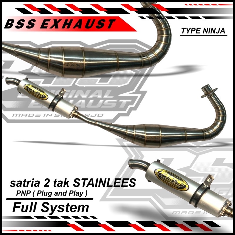 KENALPOT ORIGINAL BSS MUFLER SATRIA 2T MODEL NINJA/STD