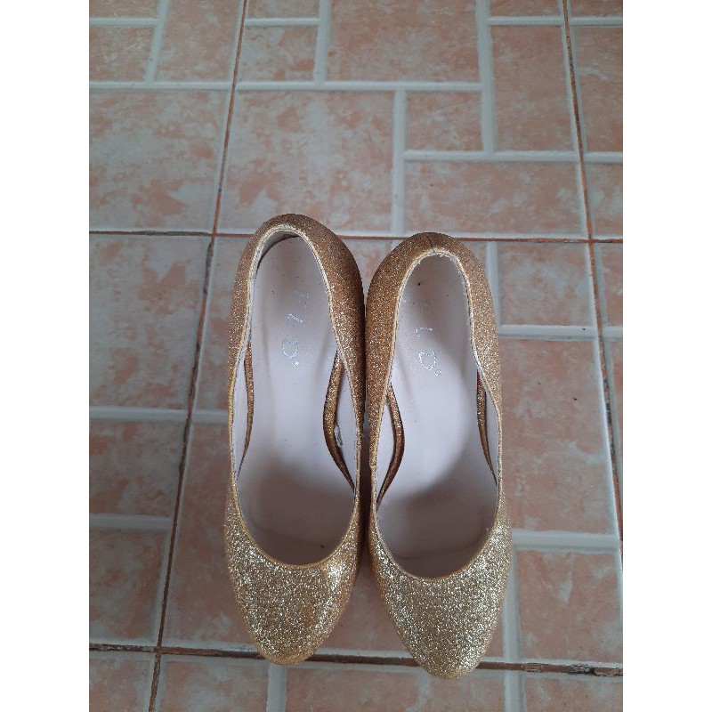 HEELS GOLD GLITTER