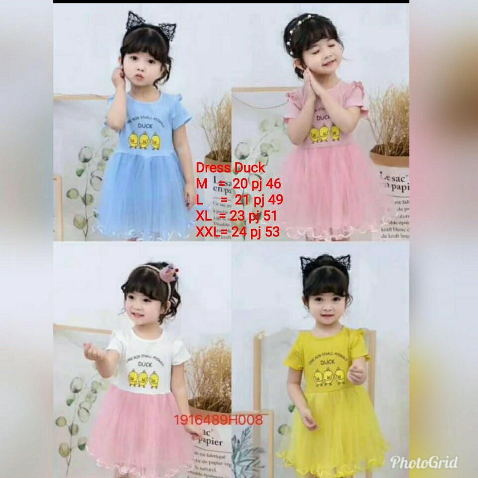 003 DRESS DUCK IMPORT HALUS Baju Anak  Modern Bagus  Baru Murah Grosir Tanah Abang