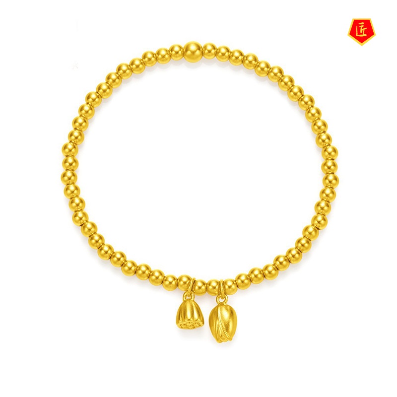 [Ready Stock]Elegant Graceful Gold Lotus Seedpod Bracelet