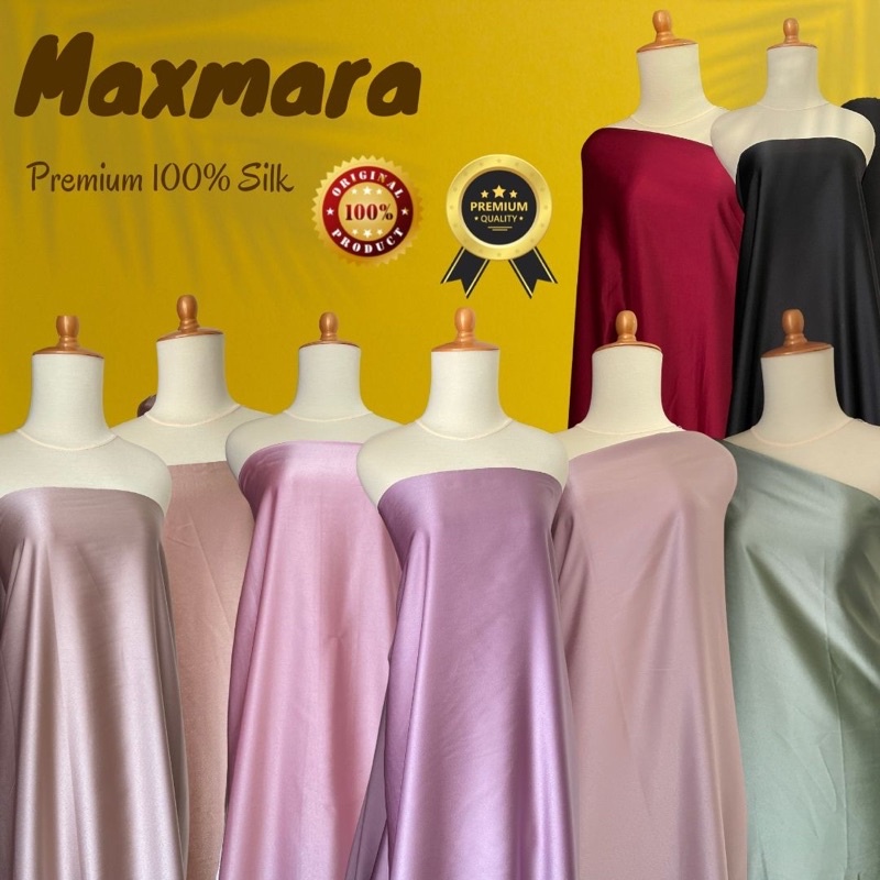 Bahan Kain Satin Maxmara Premium Warna Rosegold Taro Pink