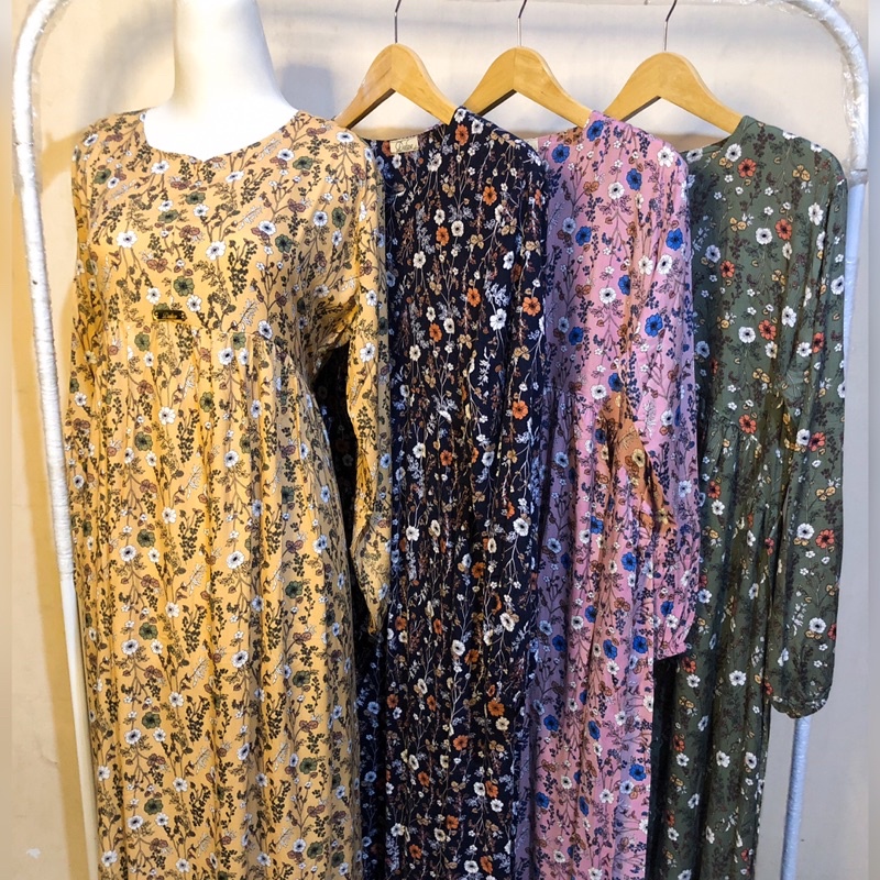 MIDI DRESS RAYON FLORAL / MIDI DRESS BUNGA KECIL / MIDI DRESS MOTIF BUNGA KECIL / MIDI DRESS DELIVE 