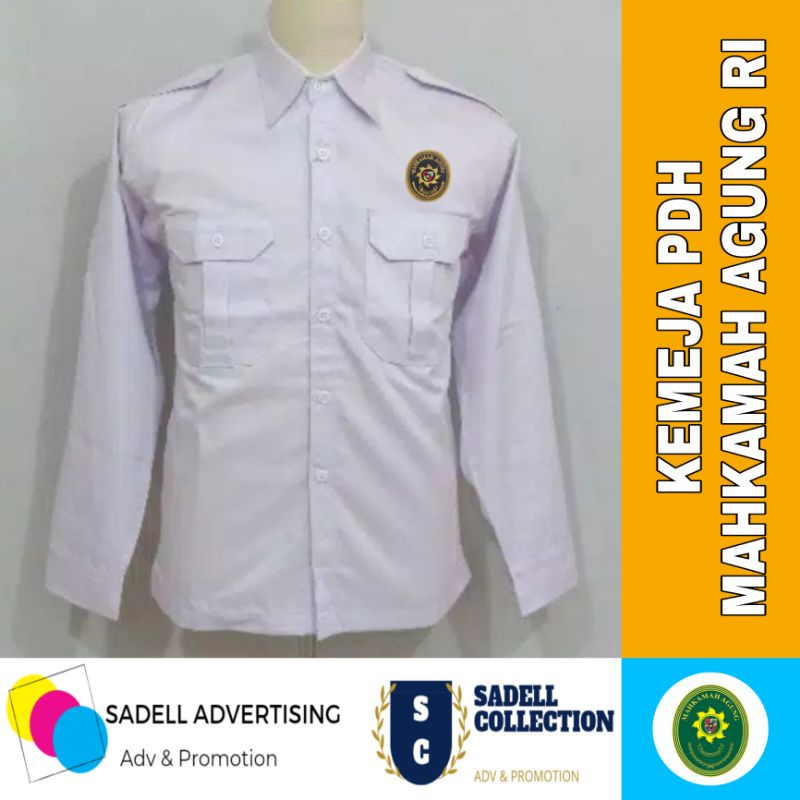 Kemeja PDH Mahkamah Agung RI Seragam PDH Mahkamah Agung RI Putih Lengan Panjang Pria