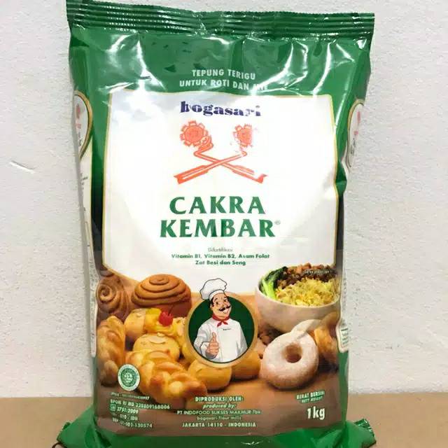 

Tepung Terigu Bogasari Cakra Kembar 1kg