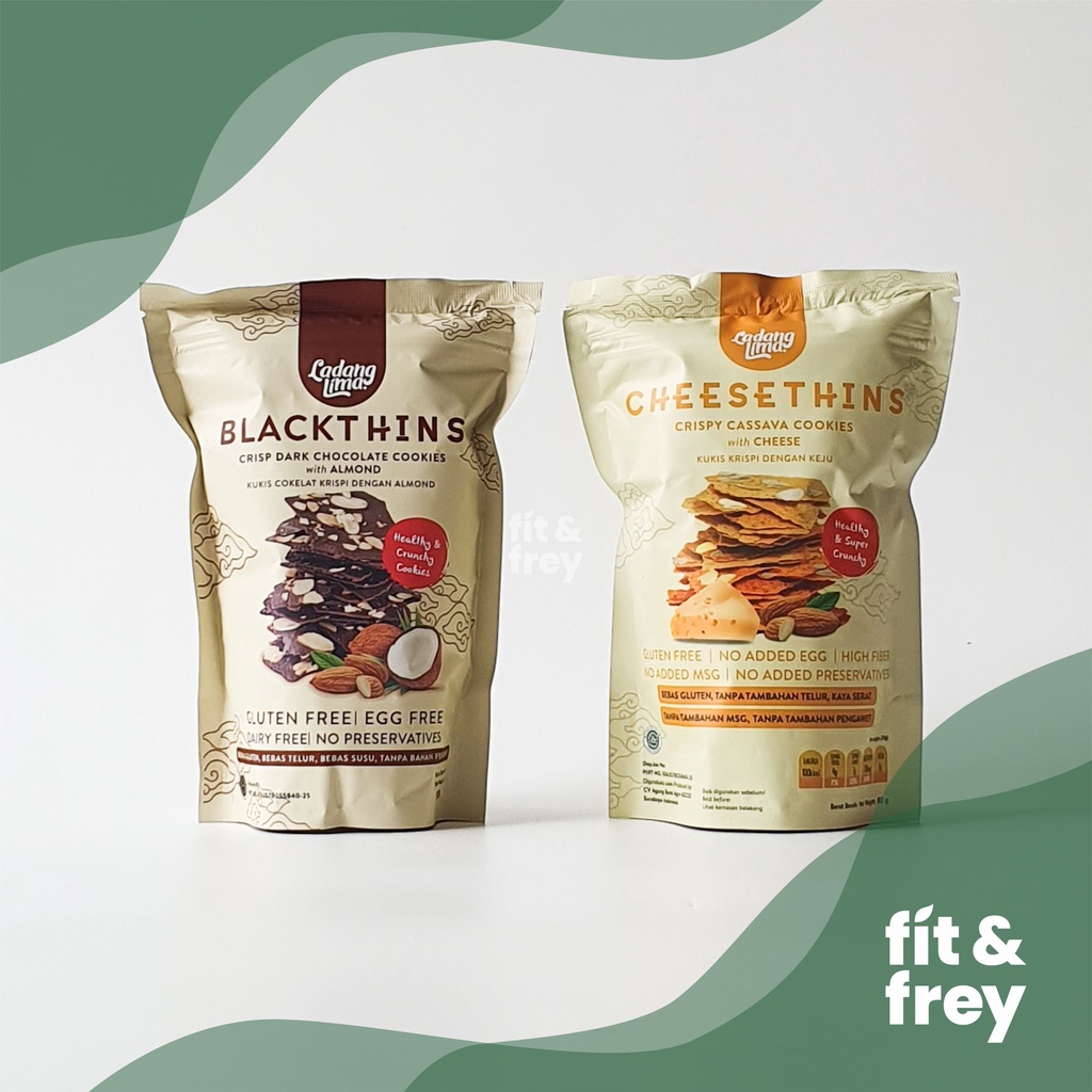 LADANG LIMA Blackthins / Cheesethins - Healthy Cookies Gluten Free / Biskuit Sehat Anak / Snack Diet