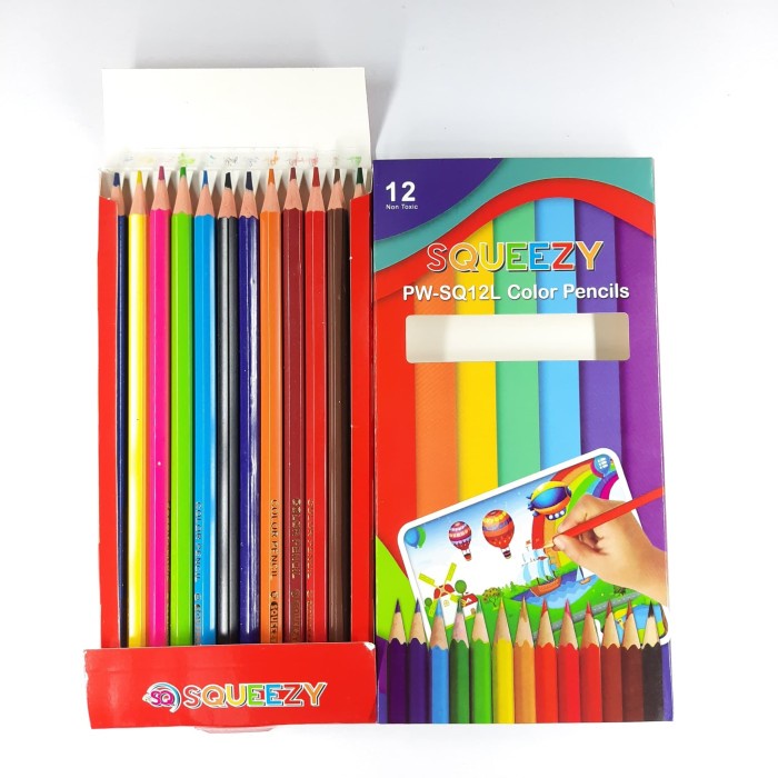 

WARNAPENSIL- PENSIL WARNA PANJANG 12 WARNA MURAH / BUKAN FABER CASTLE PW-SQ12L -PENSIL WARNA