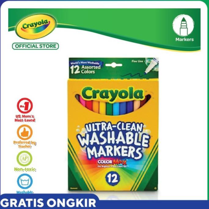 

(PERALATAN MENGGAMBAR) PROMO CRAYOLA COLOR WASHABLE MARKERS 12 ULTRA FINE LINE COD