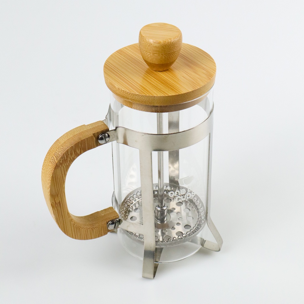 French Press Coffee Maker Pot Gagang Kayu 350ml
