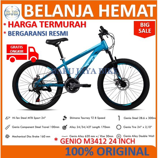 Sepeda Gunung MTB 24 inch GENIO M3412